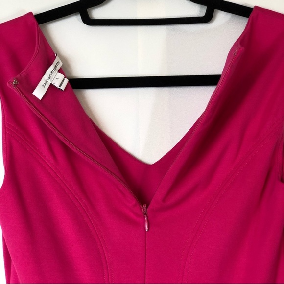 Diane von Furstenberg Carla Sleeveless Flared-Hem Dress in Jazzberry Pink - Picture 10 of 15